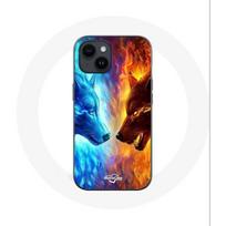 Coque pour Iphone 14 Loup de Glace et de feu - Maniacase