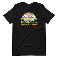 Mcnichols Sports Arena Denver Graphic Tee Shirt Short Sleeve Unisex T-Shirt S white
