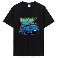 Initial D Skyline R34 marškinėliai Unisex medvilniniai marškinėliai trumpomis rankovėmis Japoniška Harajuku mada Automobilio marškinėliai Didelio dydžio Unisex drabužiai L