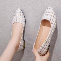 Women's Beanie Shoes Lazy Shoes Shallow Mouth Single Shoes Social One-legged  Flat-bottomed All-match Flat-bottomed 35 smėlis