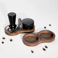 Espresso tamper laikiklis medinis kavos barista įrankis nuo slydimo