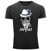 Cool Funny Hot Vintage Shirt Servus Skull Skull Unisex T-Shirt S