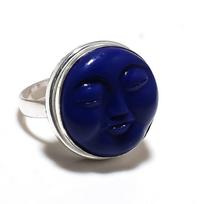 Natūralus Lapis Lazurito Turkio Akmuo 925 Sterlingų Sidabro Dovanų Žiedas Dydis 8 k7C47 blue