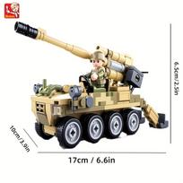 159 vnt. plytos Sluban 0751 tanko modelis statybinių blokų žaislai Morden karinis savaeigis artilerijos armijos sunkvežimių konstravimo rinkinys vaikams pasidaryk pats plytų žaislas M38-B0751