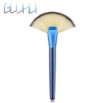 Fan Shape Beauty Cosmetic Brush Blending Highlighter  Face Powder Makeup mėlyna