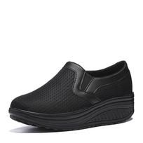 Moteriški kvėpuojantys tinkliniai batai mados platforma pleištai sportbačiai moteriški lauko bėgimo bateliai vulkanizuoti batai Zapatillas Mujer 39 white