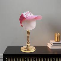 Mannequin Head Model Hats Stand Holder Wig Making Hat Display for Kids Home Golden Base gray
