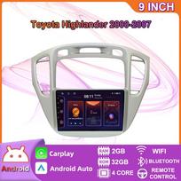 Android 2 Din Car Multimedia Player Toyota Highlander 2000-2007 Head Unit Stereo Carplay GPS Navigation BT WIFI 4+64GB 2+32GB
