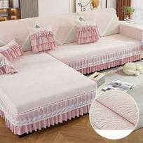 Sofa Cushion All-season Universal Princess Style Sofa Cover All-inclusive, New Cover Cloth Cover, Non-slip Sofa Cover Towel 76*70 gray