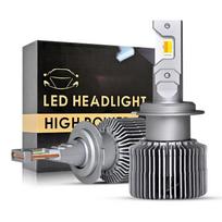 Automobilio LED priekinis žibintas trijų spalvų temperatūros didelės galios 65 vatų vario vamzdžio šilumos išsklaidymas H4 H7 H1 H3 H11 9005 9006 H1 1 pair black