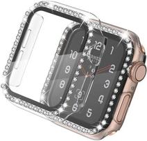 Stiklas+Dangtelis Apple Watch dėklui 49mm 45mm 44mm 42mm 38mm rėmelis deimantinis Apsauga Aksesuarai iWatch serija 9 8 7 6 5 4 3 2 SE 41mm 40mm 38mm series 321