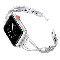 Stainless steel strap for Apple watch band 40mm/44mm iWatch band 38mm/42mm Diamond Metal bracelet Apple watch series 6 5 4 3 se For 42mm or 44mm gray