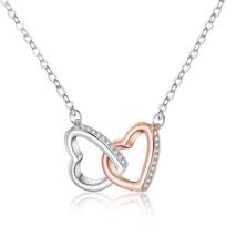 GemChic Women's Pendant Necklace Double Loop Love Necklace Heart Shape Collarbone Chain Birthday Christmas Jewelry Gift