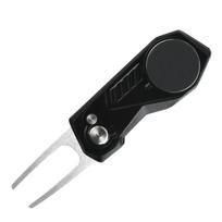 Switchblade Golf Divot Repair Tool Ball Marker Aluminum Alloy Mini Golf Divot Tools Foldable Button Golf Green Fork juoda