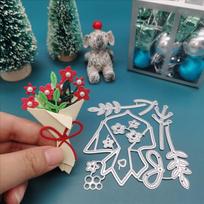Puokštės gėlės metaliniai pjovimo štampai lapams Scrapbooking Pjaustymas popierinės kortelės Reljefinis Dekoratyvinis pjaustymas dies black