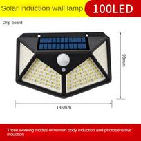 Saulės sieninis šviestuvas 100LED žmogaus kūno jutimo mini sodo šviestuvas lauko vandeniui atsparus garažo šviestuvas gatvės šviestuvas 100LED black