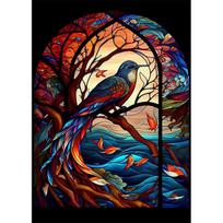Stained Glass Animal Dragon Bird Shark Prints Poster Canvas Painting Modern Wall Art Pictures For Living Room Bedroom Home Decor 21x30cm No Framed
