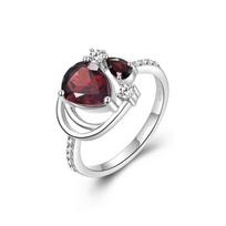 Unikalus puošnus S925 sidabrinis žiedas moteriškai natūralaus granato sausio mėnesio gimimo akmuo Išskirtinis papuošalas sužadėtuvių dovanai US RING SIZE:7# raudona