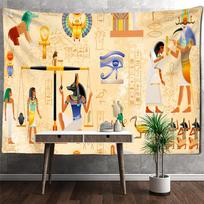 Geltonas Senovės Egipto gobelenas Sieninė dekoracija Paslaptingas abstraktus Tapiz Hipio meno Namų dekoras Fono audinys 95x70cm