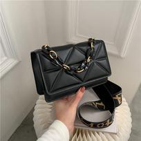 Yogodlns Vienspalvis peties krepšys Platus peties diržas Rankinės Moteriškos Kelioninės Akrilo grandinėlė Messenger Bag Plaid PU Oda Crossbody Krepšiai 20x7x12cm rožinė
