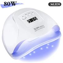 120W LED UV nagų džiovinimo lempa geliniam lakui kietinti 45 LED Profesionalus nagų džiovintuvas su laikmačiu Automatinis jutiklis Manikiūro Pedikiūro įrankiai us white