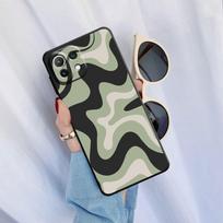 TPU Soft Case for Xiaomi Mi 12 Pro 11i 10S 11T 12X 10 11 Lite 11X 10T 12S Back Cover Swirl Abstract Pattern In Beige And Sage Xiaomi Mi 11