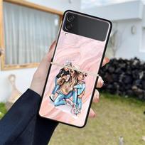 Shockproof Case For Samsung Galaxy Z Flip 4 3 5G Funda ZFlip4 Black Hard ZFlip3 zflip4 Fundas Cover Marble Mother Son Dad Samsung Z Flip4