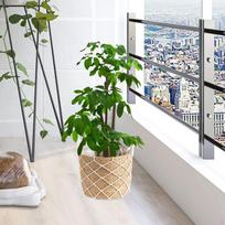 Floor Planter Stand Flower Pot Holder Lightweight Wicker Baskets for Balcony Office L gray