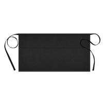 Black Half Apron Waterproof Oil-proof Pockets Women Adjustable Strap Men Large Waitress Waiter Kitchen