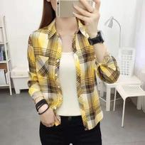 Women's Plaid Shirt Long Sleeve Vintage Hong Kong Style Large Size Spring and Autumn Casual 5XL