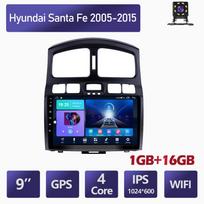 Automobilio radijas Multimedija Vaizdo grotuvas Navigacija GPS Hyundai Santa Fe 2005-2015 m. 2din Pagrindinis įrenginys 1+16GB 1+16GB black