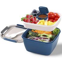 1100 ml 1500 ml nešiojama pietų dėžutės talpykla 2 sluoksnių tinklelio salotų dubuo Bento dėžutės salotų dubenys priešpiečių dėžutės pietų konteineris maistui 1100ml oranžinė