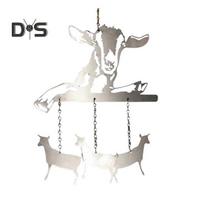 Ožkos taksas, metalinis vėjo varpelis, atsparus oro sąlygoms vidaus lauko sodo terasa gyvūnas langas kabantis vėjo varpelio dekoravimas ornamentas pakabukas kalėdinės dovanos Goat