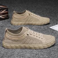 New Summer Breathable Lazy Slip -On Men 'S Shoes Labor Insurance Shoes All -Match Lightweight Deodorant Casual Trendy Shoes 39 chaki