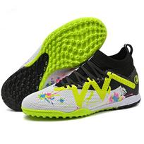 Futbolo batai 34-45 unisex Futbolo batai Aukštakulniai Elastingas kojinės auliukas Guminis Minkštas padas TF Futbolo batai Vaikams Treniruočių Futbolo batai 35 balta