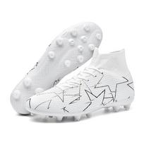 Football Shoes 35-47 Unisex High-top Football Boots Long Nail   Artificial Lawn Training Large Size Kid's Football Shoes 36 balta