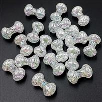 23*13mm 5pcs AB Colored Popcorn Crystal Dumbbell Loose Beads DIY Bracelet Necklace Jewelry Making Materials Handmade Jewelry Accessory about 23*13mm  5pcs balta