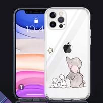 Skaidrus dėklas Apple iPhone 13 Mini 12 11 Pro Max XR SE 2020 7 8 Plus X XS 6 6S minkštas telefono dangtelis animacinis dramblys zuikis iPhone 13