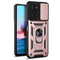 „Xiaomi Redmi Note 10 10S“ dėklas, magnetinis laikiklis, žiedinis šarvas, smūgiams atsparus telefono dėklas, skirtas „Redmi Note10 Pro Max Note10 S“ galiniam dangteliui Redmi Note 10Pro Max rožinio aukso spalvos