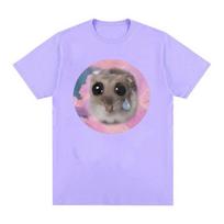 Funny Cute Sad Hamster Meme Graphics T-shirts for Men Women High Quality Aesthetic T Shirts Fashion Vintage Kawaii Tops T-shirt S juoda