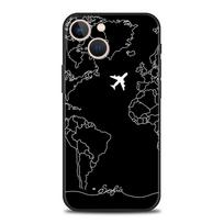 Fashion Planes World Map Travel Luxury Soft Phone Case For iPhone 13 15 14 12 11 Pro MAX XR X SE XS 7 8 Plus Silicone Cover iPhone XR
