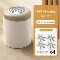 Electric Lint Remover Sweater Shaver USB Rechargeable Portable Fabric Defuzzer with 6-Leaf Blades to Remove Pilling gray