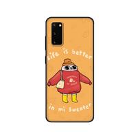 Juodas TPU dėklas Samsung galaxy S20 /S20 PLUS/S20 ultra/S20+ /S20FE nugarėlės dangtelis Animacinis ketnipz Spalvingas Mielas Samsung S20 orange