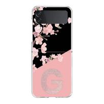 Phone Case For Samsung Galaxy Z Flip 3 4 5 Transparent fold High Hard PC Shell For Galaxy Z Flip 3 5 Cover Pink Letter Flower Galaxy Z Flip 3