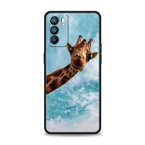 Phone Case For Oppo Find X6 Pro X5 A54 A53 A52 A9 A15 A95 A17 A16 A76 A74 A57 A31 Reno8 Reno7 Reno6 Pro 5G Cover giraffe Oppo A52 gray