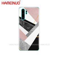 silicon phone cover case for huawei P30 PRO LITE P SMART 2019 plus p smart Z p20 lite 2019 Marble Line Geometric Graphic huawei P30 lite