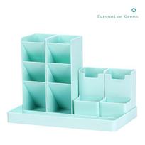 1PC Multi-functional Oblique Insert Pen Holder Student Desktop Combination Pen Bucket Storage Box for School Supplies white