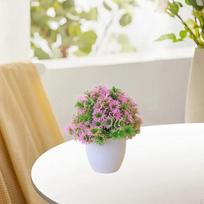 Artificial Bonsai Potted Flower Art Crafts Simulation Plants Table Ornament for Entrance Farmhouse rožinė