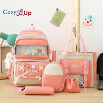 Large-capacity Girls' Schoolbags, Waterproof and Wear-resistant, Expand Capacity and Reduce Burden, Color Matching Backpacks, Contrast Color Backpacks 45x30x15cm juoda