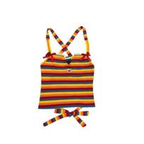 Summer Spicy Girls Wear Rainbow Stripes Sexy Dopamine Mini Straps Women's Sweetheart Tank Top Open Back Short Top L įvairiaspalvis